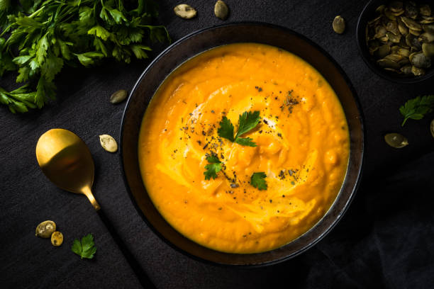 istock Pumpkin soup puree with ginger and cream. 1667558071