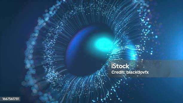 4k Resolution Of Digital Eye Wave Lines Stock Background Stock Photo - Download Image Now