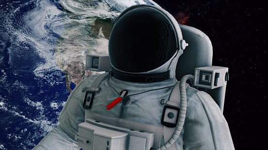 Astronaut with earth behind