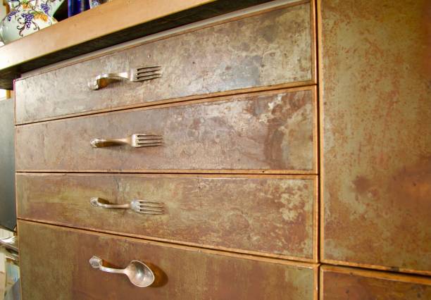 istock Silver forks and spoon turned into handles for kitchen cabinet drawers 1667578658