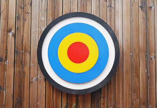 Target on the wood wall