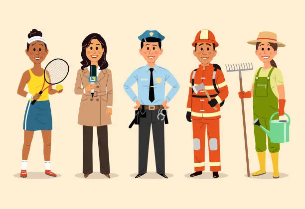 Vector illustration of Group Of People Of Various Professions