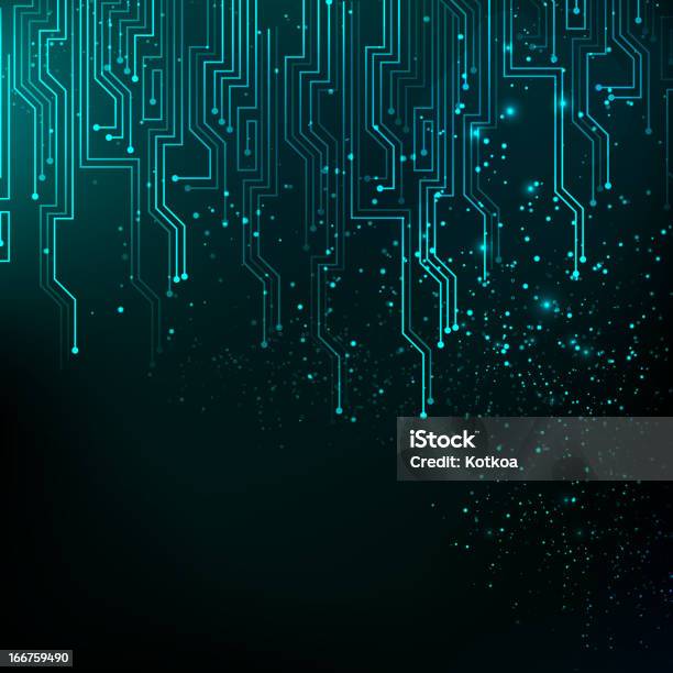Blue Motherboard Lines Background Stock Illustration - Download Image Now - Abstract, Backgrounds, Blue