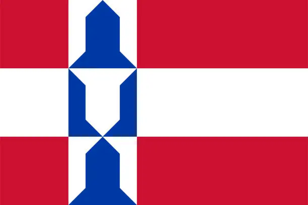 Vector illustration of Flag of Houten Municipality (Utrecht province, Kingdom of the Netherlands, Holland)