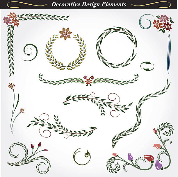 Collection of decorative design elements 10 vector art illustration