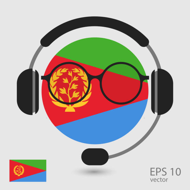 концепция www - eritrean flag audio stock illustrations