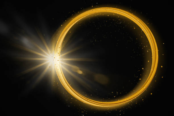 elegant golden circle frame , copy space, space for your own text