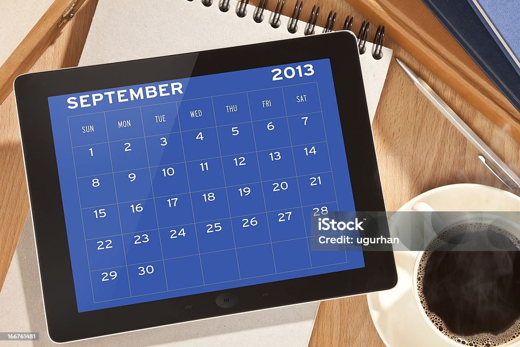 Tableta Digital - Foto de stock de Calendario libre de derechos