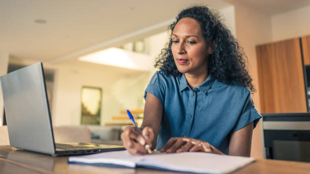 istock Woman writing on diary at home 1667614874