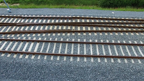 Aerial of Empty Railway Tracks