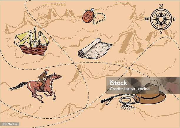 Przygoda Bezszwowe Wzór - Stockowe grafiki wektorowe i więcej obrazów Dziki Zachód - Dziki Zachód, Mapa, Archeologia