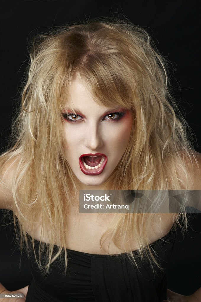 El enojado chica en estudio - Foto de stock de Adulto libre de derechos