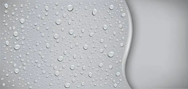 Vector illustration of Grey Background  with many water drops