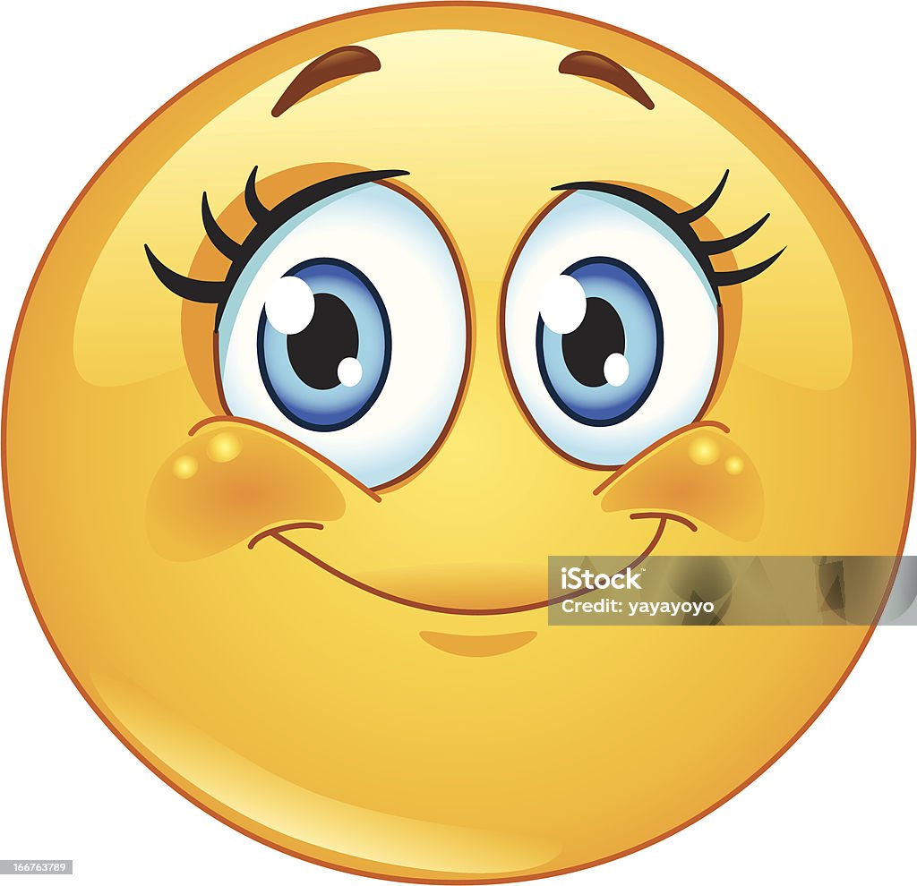 Eyelashes emoticon Cute eyelashes emoticon Anthropomorphic Smiley Face stock vector