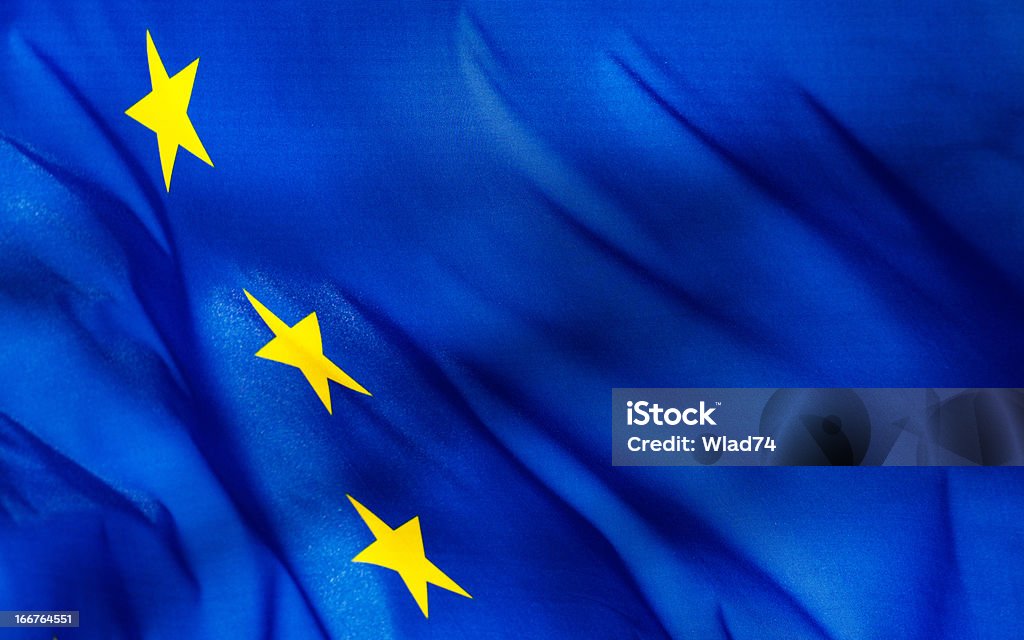 Fragmento de uma bandeira da União Europeia - Royalty-free Amarelo Foto de stock