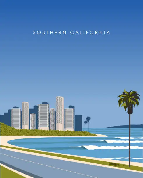 Vector illustration of Southern California poster