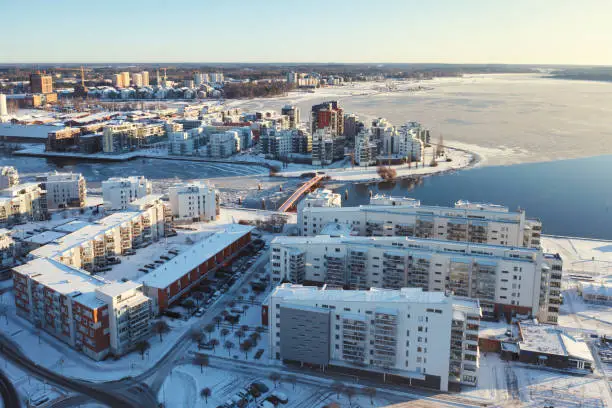 Photo of Modern apartment buildings in winter