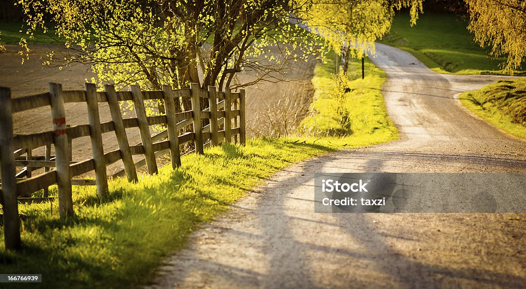 Sunset on a farm Sunset on a farm in Sweden, Stockholm. Agricultural Field Stock Photo