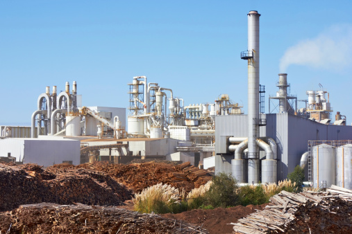 Paper Factory against blue sky