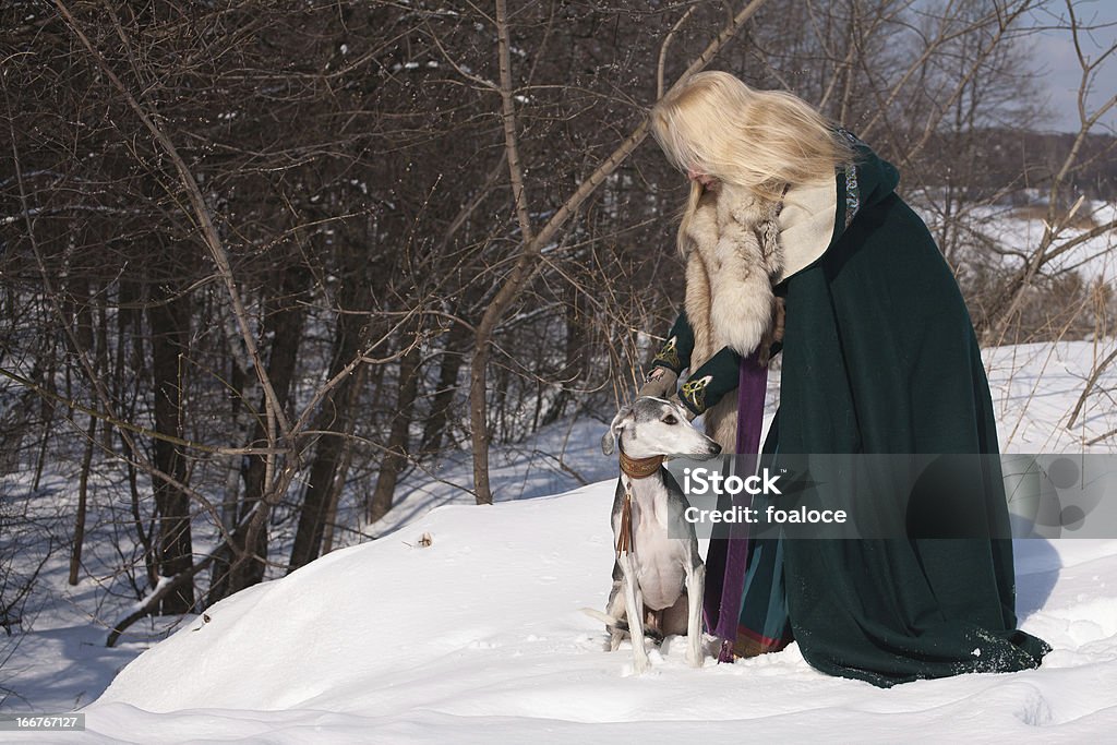 Blonde e saluki - Royalty-free Adulto Foto de stock