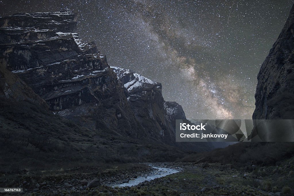 La Voie Lactée au-dessus de l'Himalaya - Photo de Annapurna Conservation Area libre de droits