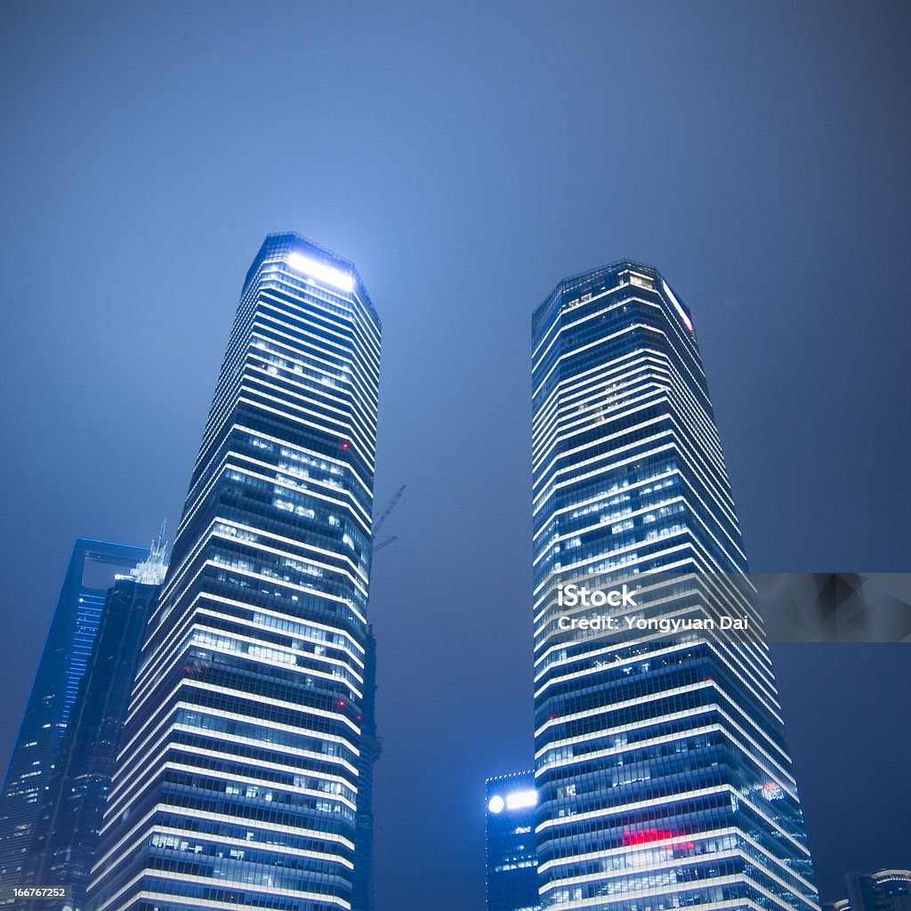 Modern Skyscrapers from Low Angle View in Shanghai Modern skyscrapers from low angle view in Shanghai.  Abstract Stock Photo