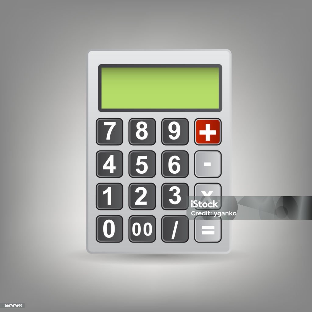 Wektor Kalkulator ikona z szarymi przyciskami - Grafika wektorowa royalty-free (Ikona)