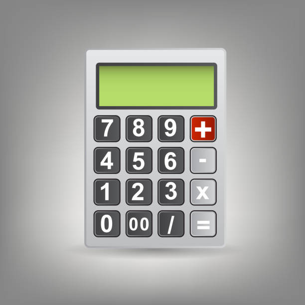 ilustrações de stock, clip art, desenhos animados e ícones de vector ícone de calculadora com botões cinzentos - calculator isolated white background mathematical symbol