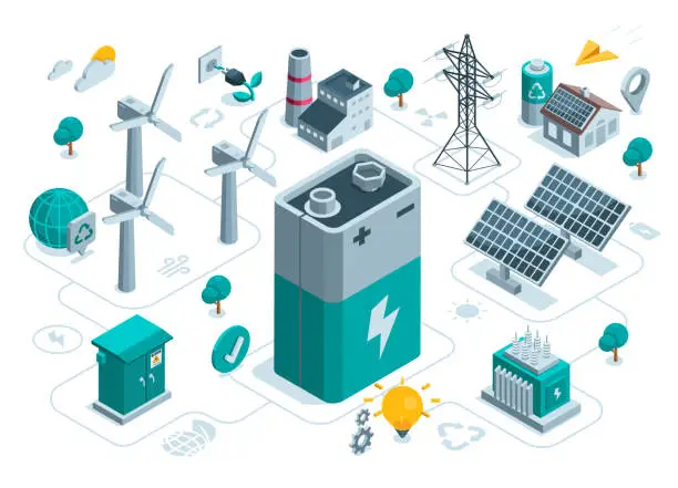 Vector illustration of concept green energy