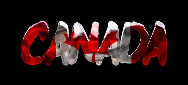3d text with flag of canada