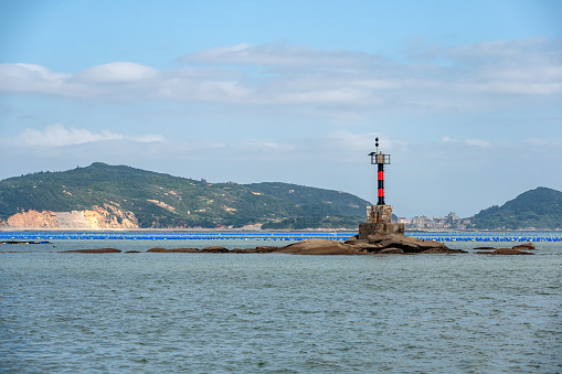 A lighthouse on the sea