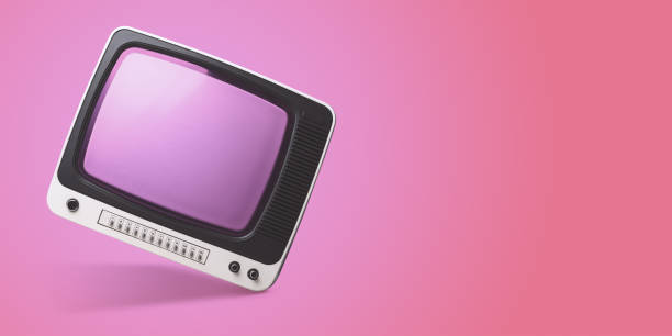 istock Cute vintage TV and copy space 1667760769