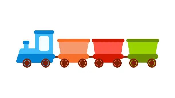 Vector illustration of Cute toy train locomotive for kid