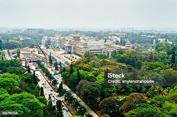 Bangalore City Aerial View With Vidhansoudha Coverd With Trees Stock Photo - Download Image Now