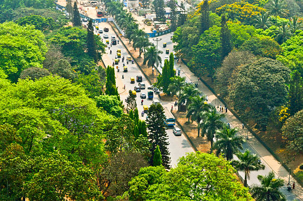 istock Bangalore street Aerial view 166780161