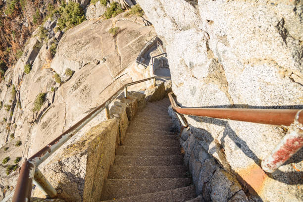 istock Staircase along a steep rocky flank of a mountain 1667805209