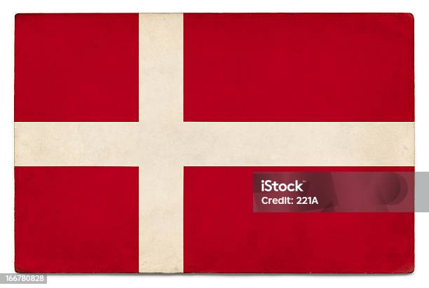 Grunge Flagge Von Dänemark Auf Weiß Stockfoto und mehr Bilder von Alt - Alt, Beschädigt, Clipping Path