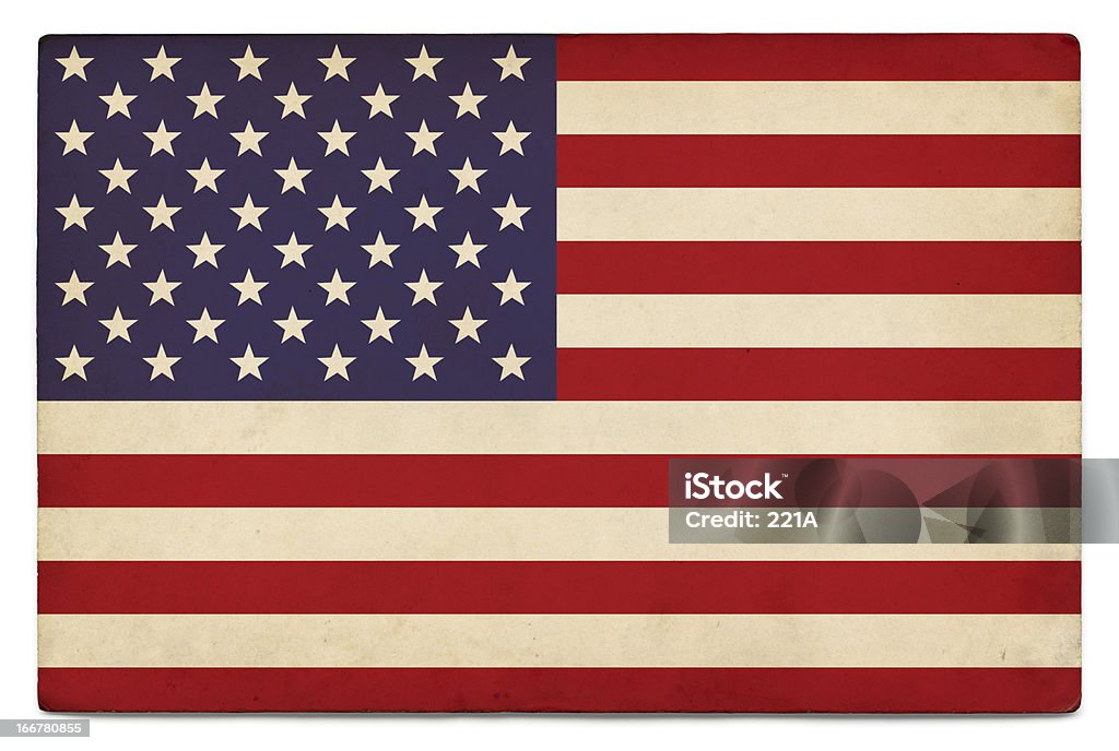 Grunge em branco Bandeira dos EUA - Foto de stock de Bandeira Norte-Americana royalty-free