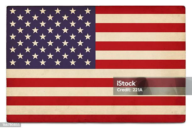 Foto de Grunge Em Branco Bandeira Dos Eua e mais fotos de stock de Bandeira Norte-Americana - Bandeira Norte-Americana, Sujo, Antigo