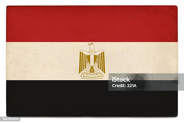 Grunge Flag Of Egypt On White Stock Photo - Download Image Now - All Middle Eastern Flags, Auto Post Production Filter, Black Color
