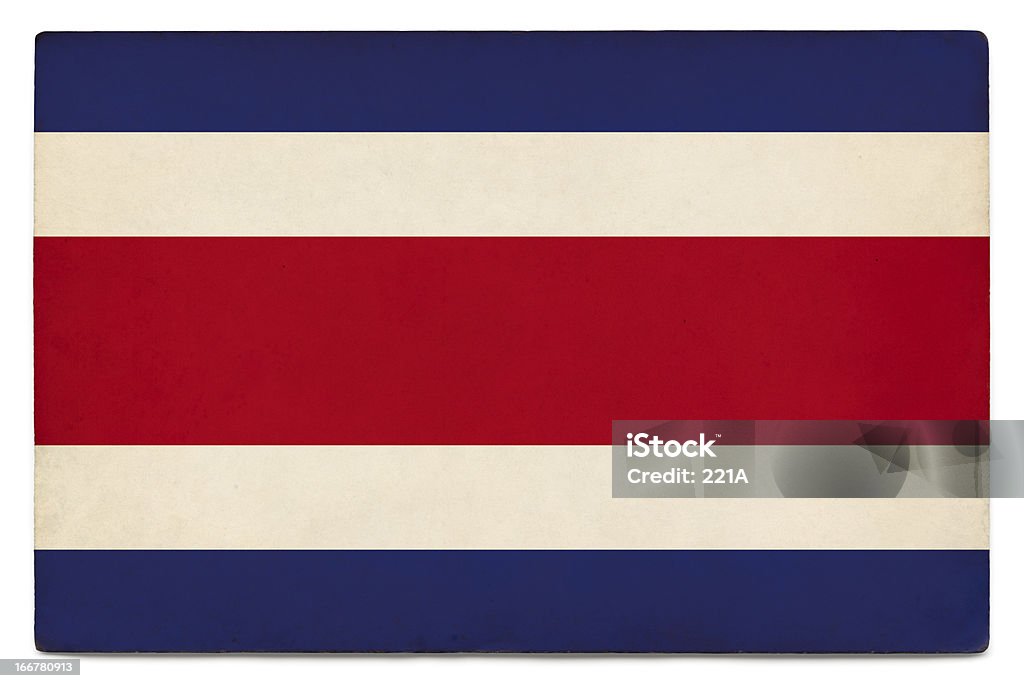 Bandeira de Grunge da Costa Rica em branco - Foto de stock de América Central royalty-free