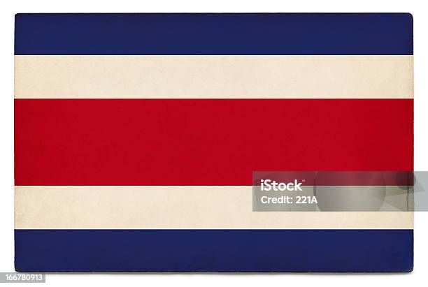 Foto de Bandeira De Grunge Da Costa Rica Em Branco e mais fotos de stock de América Central - América Central, Antigo, Arranhado