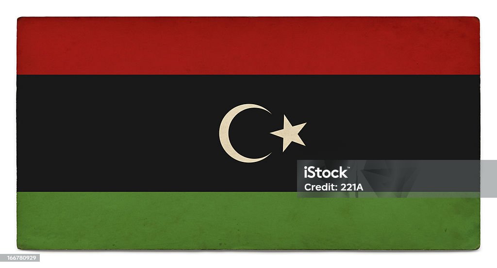 Grunge Flagge des Libysche Republik auf Weiß - Lizenzfrei Grün Stock-Foto