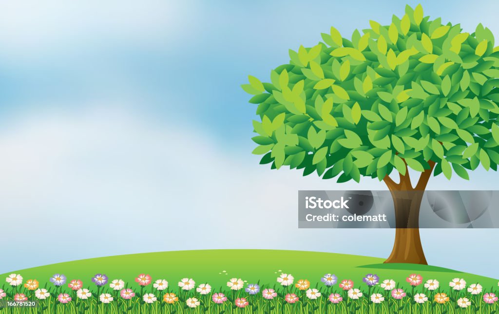 Flowers in the hill Backgrounds stock vector