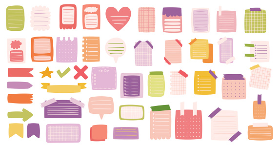 Paper Sheets Sticker Collection For Convenient Notetaking And Important ...