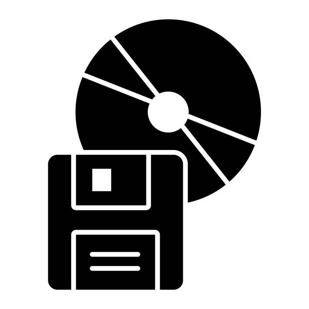 ilustrações, clipart, desenhos animados e ícones de ícone sólido de disco compacto e disquete. símbolo de armazenamento de dados diferente, pictograma estilo glifo no fundo branco. web design de conceito móvel de sinal de item do office. desenho vetorial. - mobile office flash