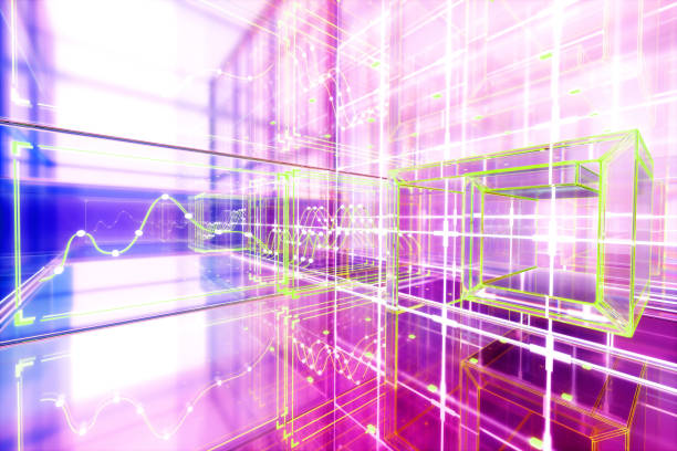 istock 3D Abstract Background of Glass Room and Graphs. 1667869143