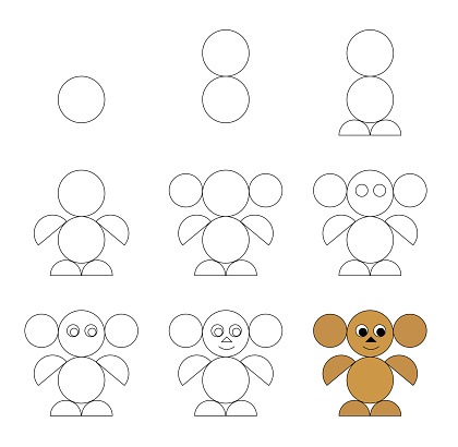 Worksheet Easy Guide To Drawing Cartoon Animal Simple Stepbystep ...