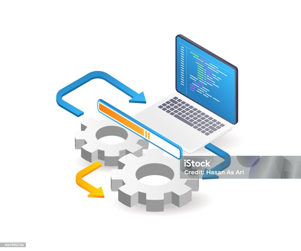 Programmer Process Laptop System Stock Illustration - Download Image ...