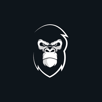 Angry Gorilla Face Mascot Logo Icon Symbol Design Template Flat Style Vector